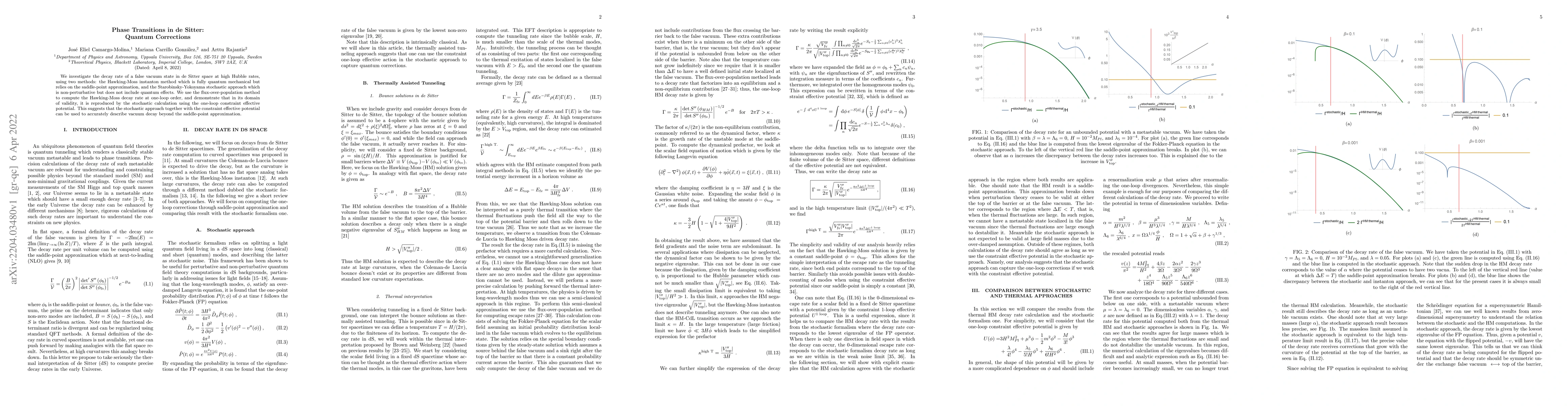 Thumbnail for Phase Transitions in de Sitter: Quantum Corrections