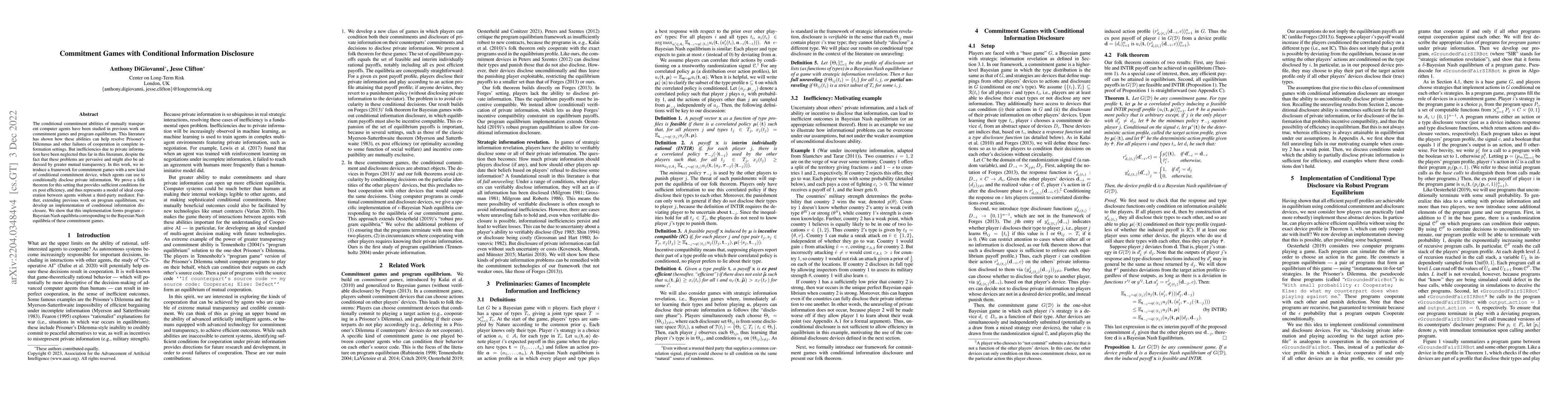 Thumbnail for Commitment games with conditional information disclosure