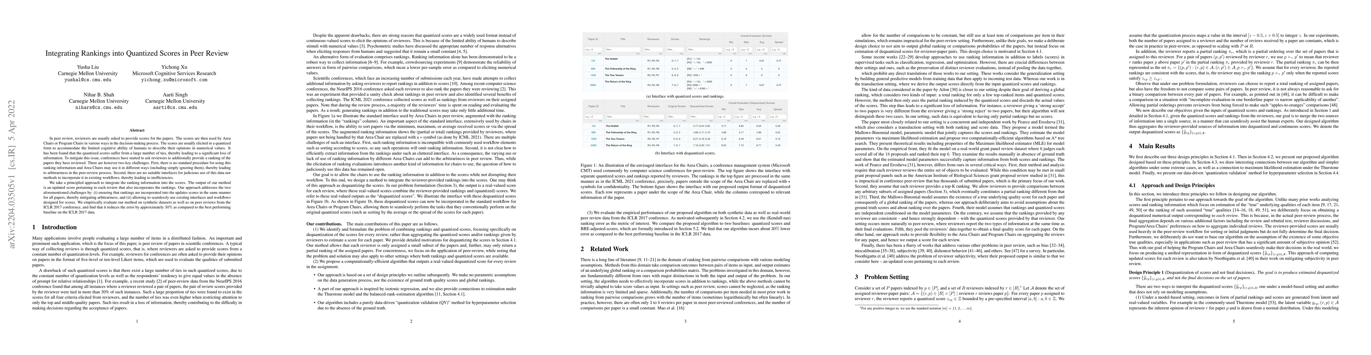 Thumbnail for Integrating Rankings into Quantized Scores in Peer Review