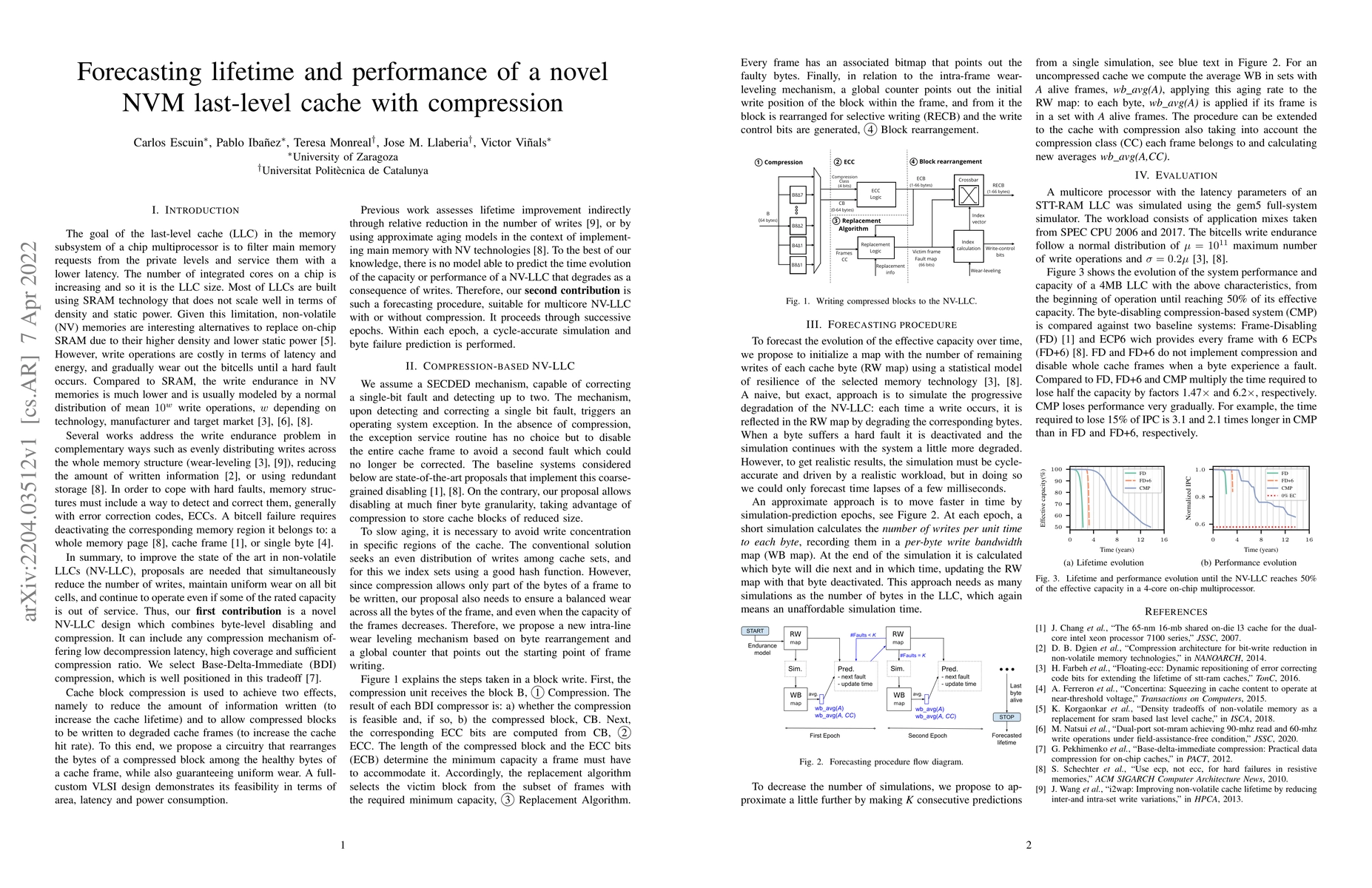 Thumbnail for Forecasting lifetime and performance of a novel NVM last-level cache
  with compression