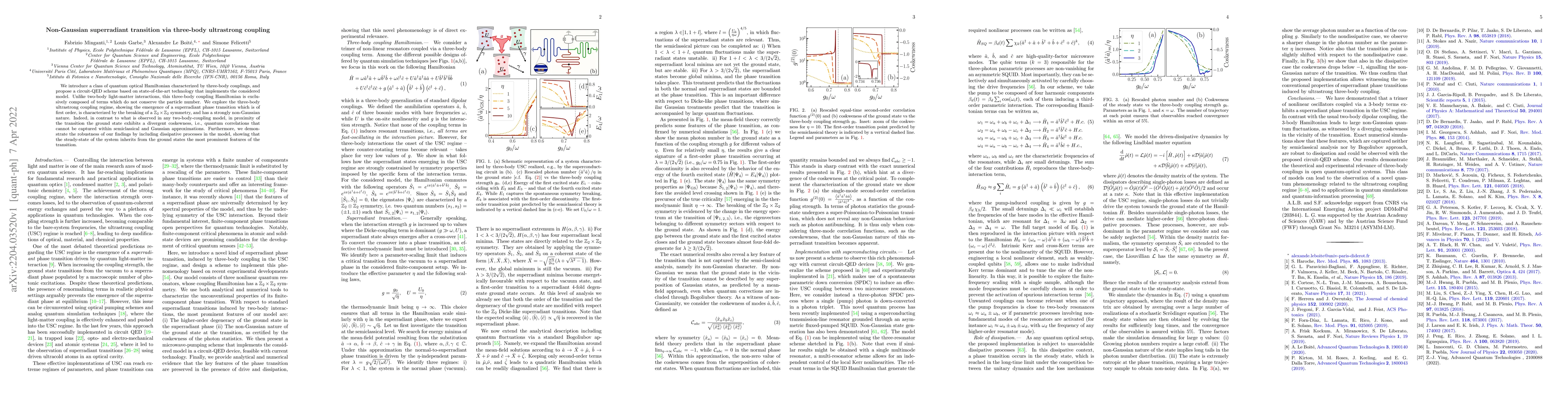 Thumbnail for Non-Gaussian superradiant transition via three-body ultrastrong coupling