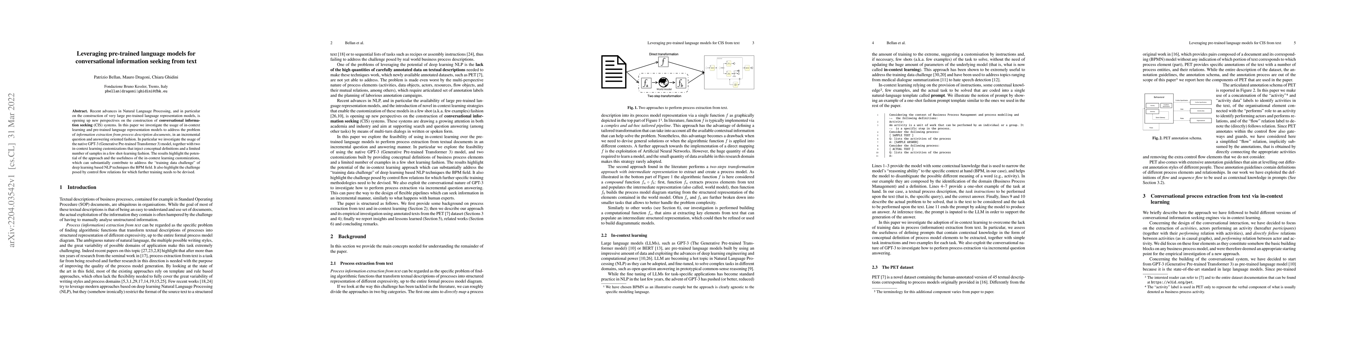Thumbnail for Leveraging pre-trained language models for conversational information
  seeking from text