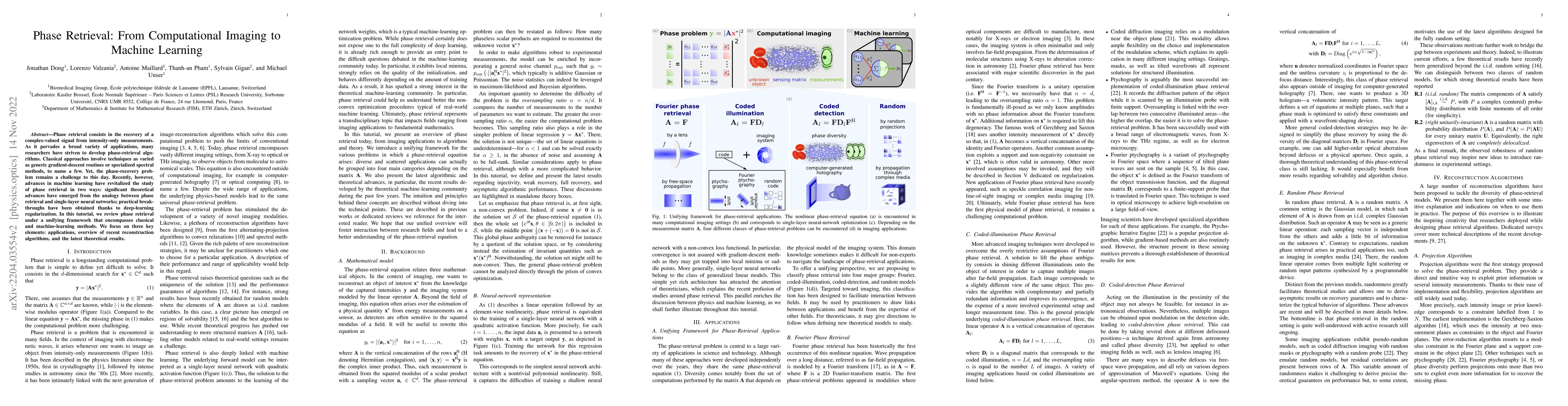 Thumbnail for Phase Retrieval: From Computational Imaging to Machine Learning