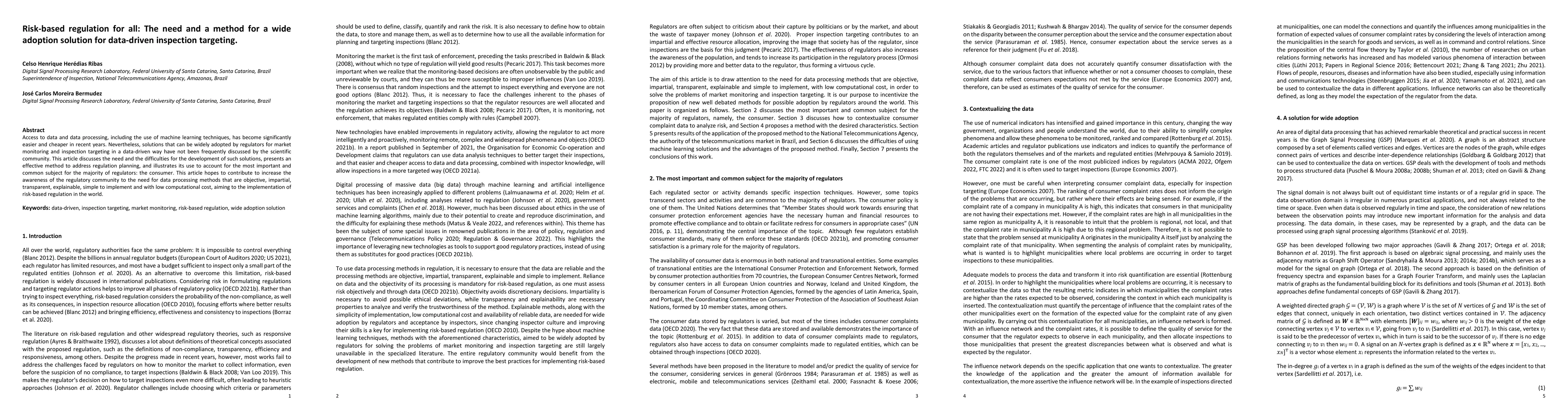 Thumbnail for Risk-based regulation for all: The need and a method for a wide adoption
  solution for data-driven inspection targeting