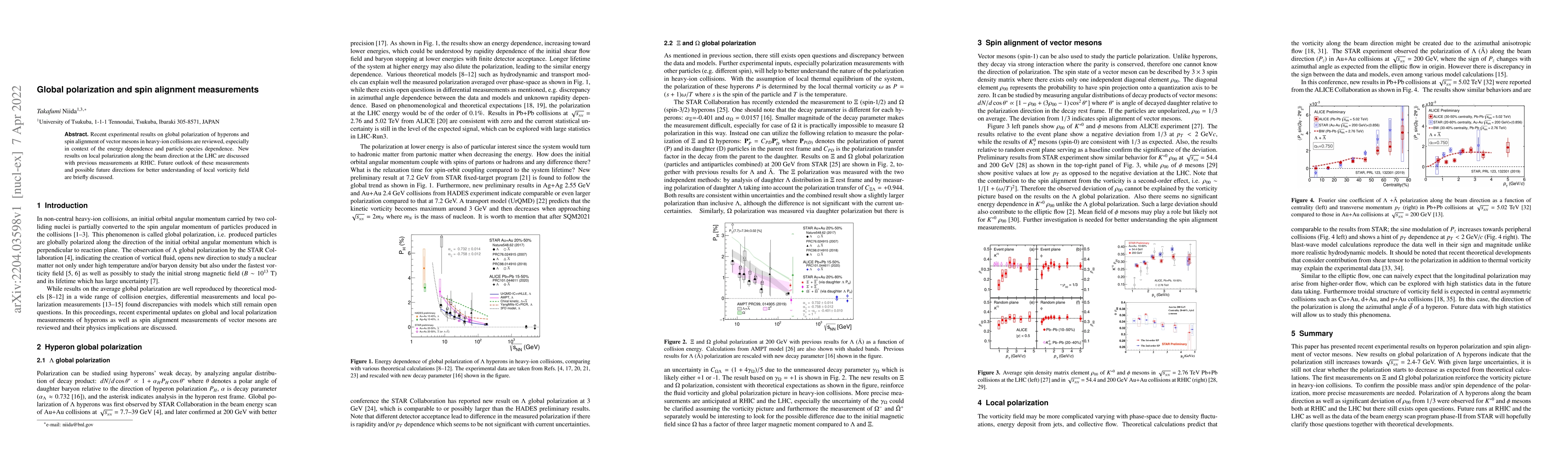 Thumbnail for Global polarization and spin alignment measurements