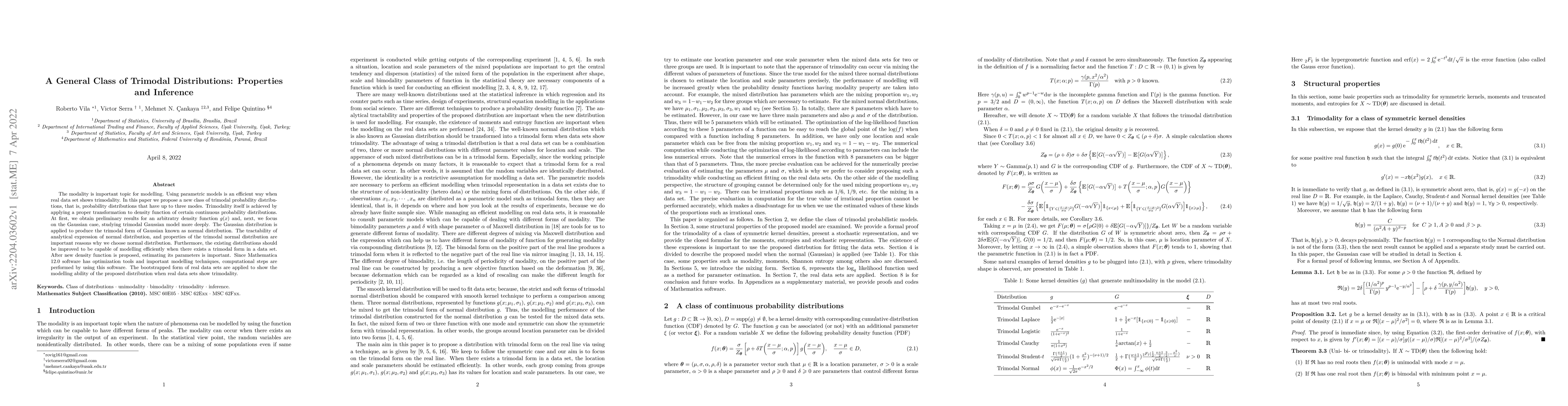 Thumbnail for A General Class of Trimodal Distributions: Properties and Inference