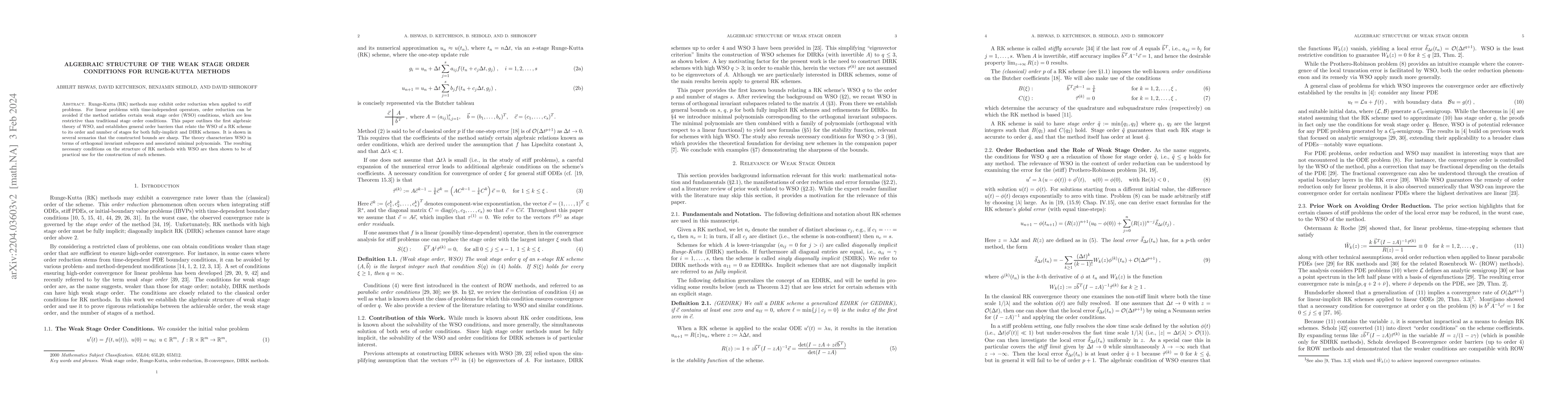 Thumbnail for Algebraic Structure of the Weak Stage Order Conditions for Runge-Kutta
  Methods