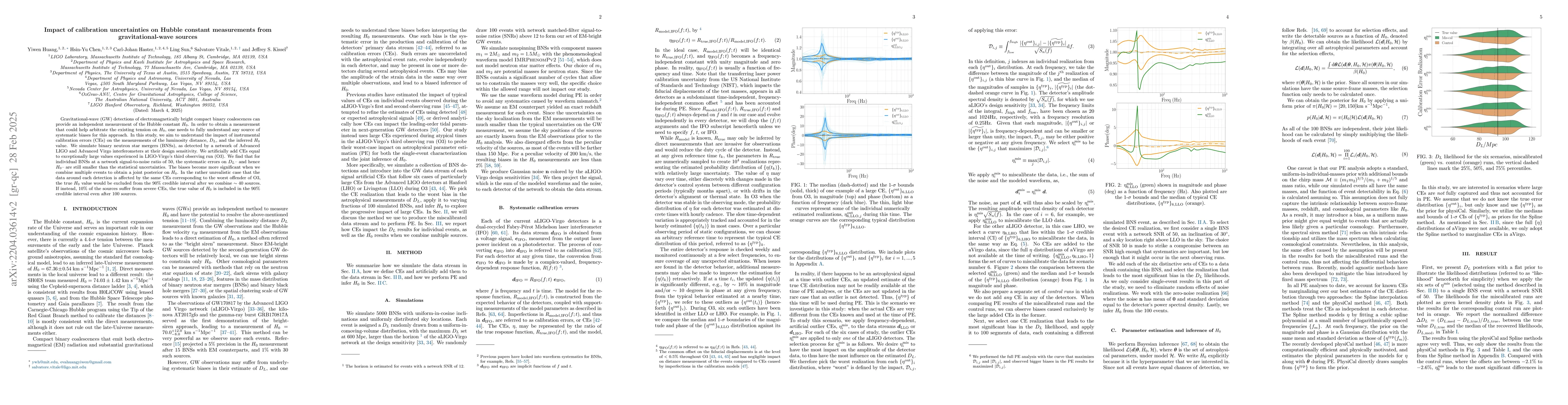 Thumbnail for Impact of calibration uncertainties on Hubble constant measurements from
  gravitational-wave sources