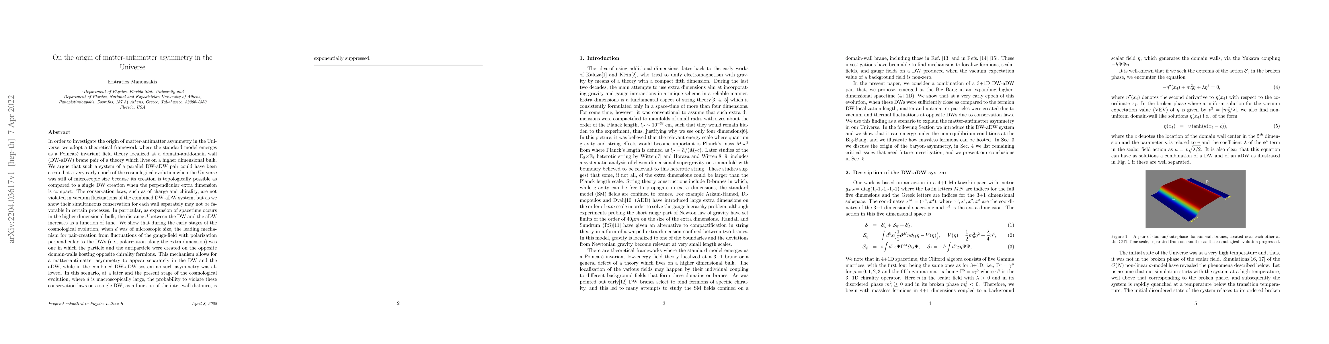 Thumbnail for On the origin of matter-antimatter asymmetry in the Universe