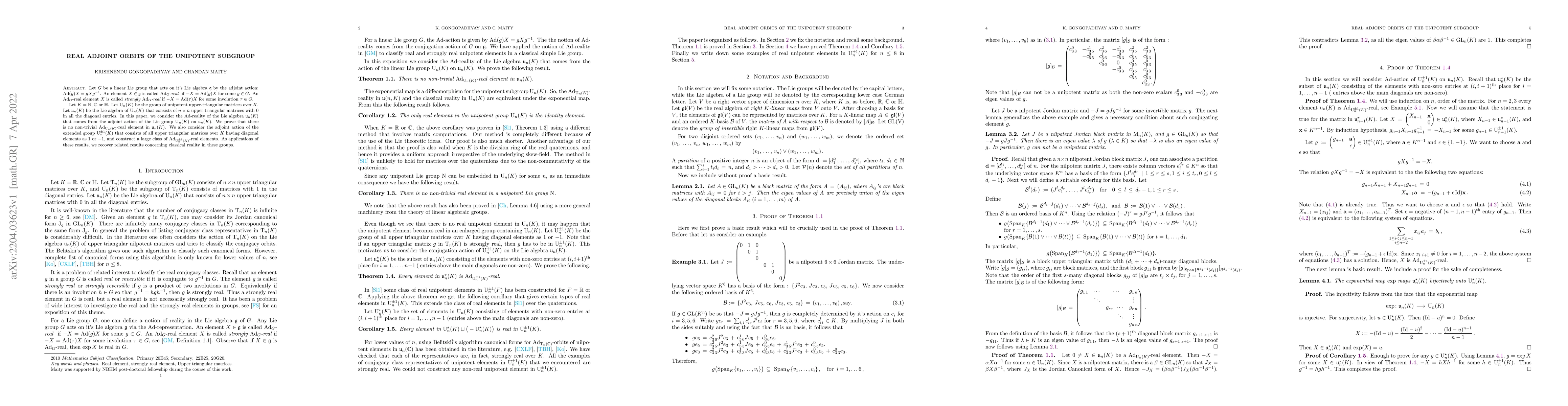 Thumbnail for Real adjoint orbits of the unipotent subgroup