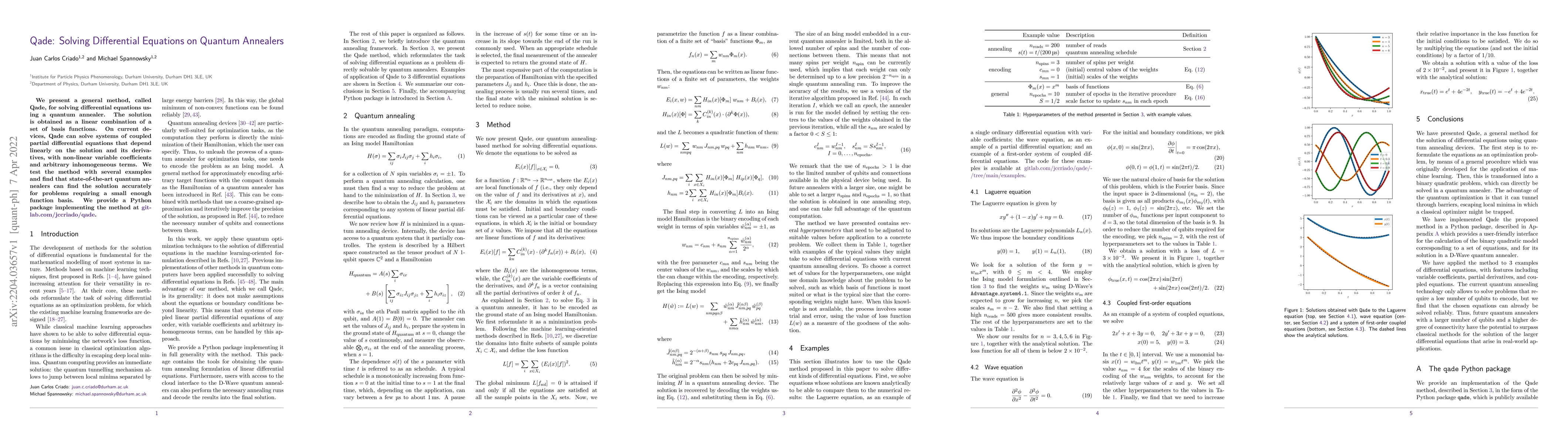 Thumbnail for Qade: Solving Differential Equations on Quantum Annealers