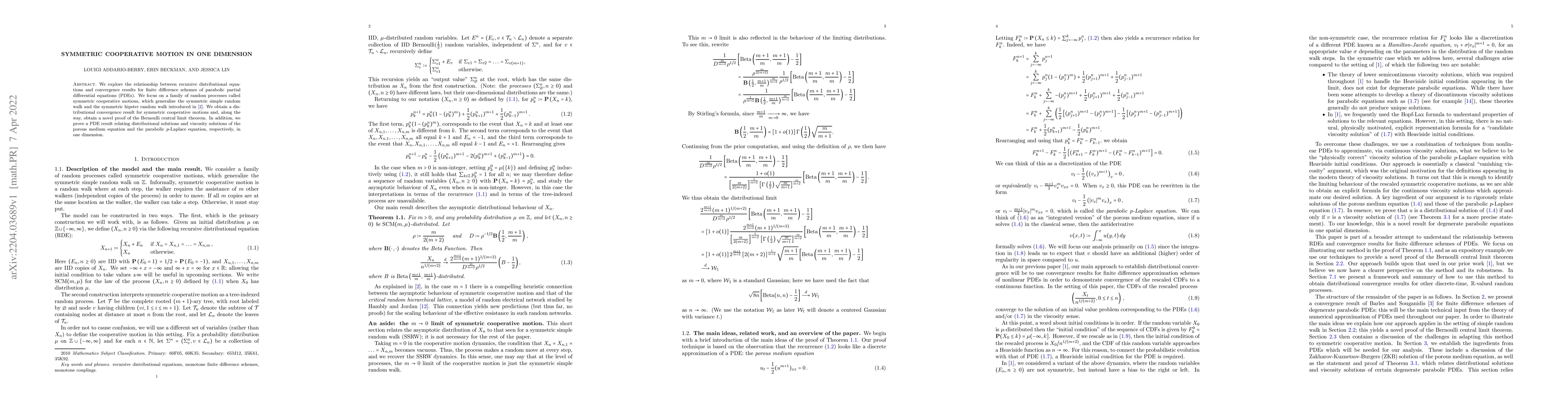 Thumbnail for Symmetric cooperative motion in one dimension