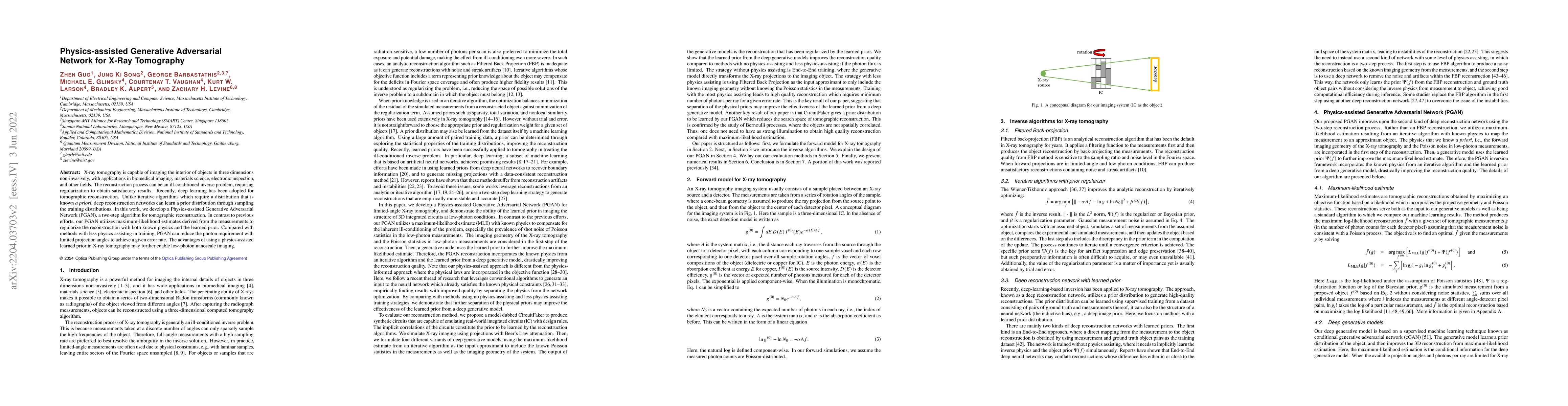 Thumbnail for Physics-assisted Generative Adversarial Network for X-Ray Tomography