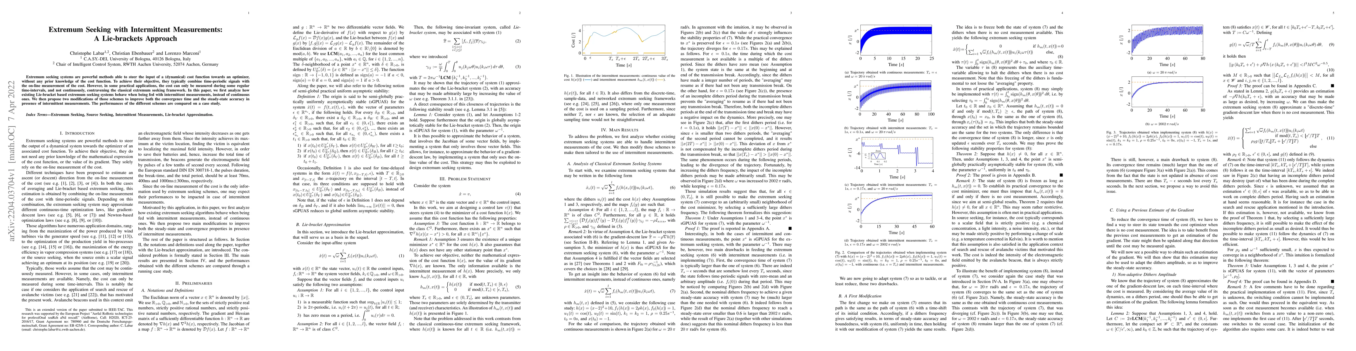 Thumbnail for Extremum Seeking with Intermittent Measurements: A Lie-brackets Approach