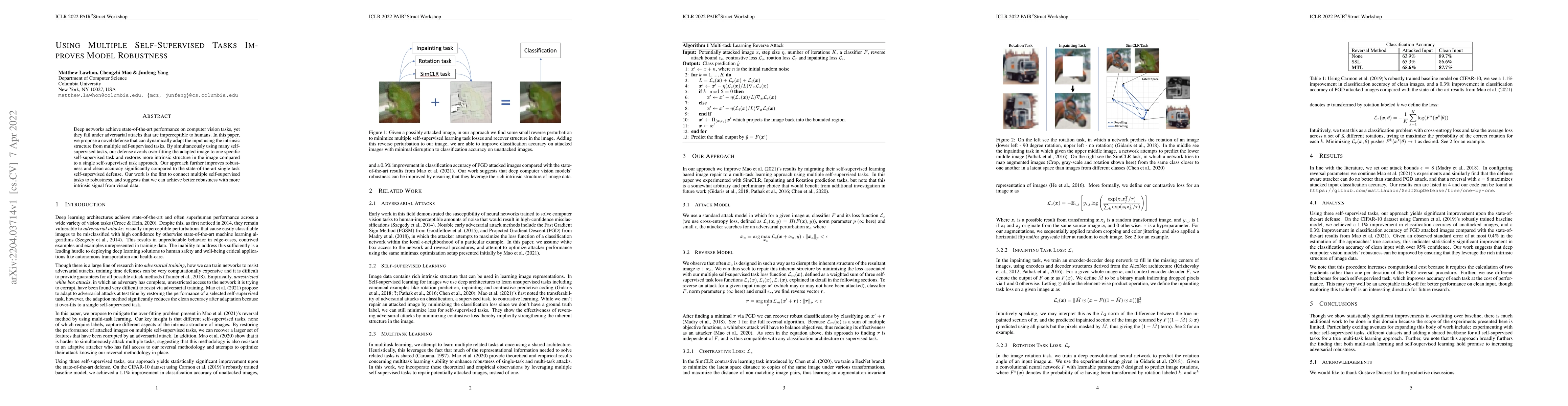 Thumbnail for Using Multiple Self-Supervised Tasks Improves Model Robustness