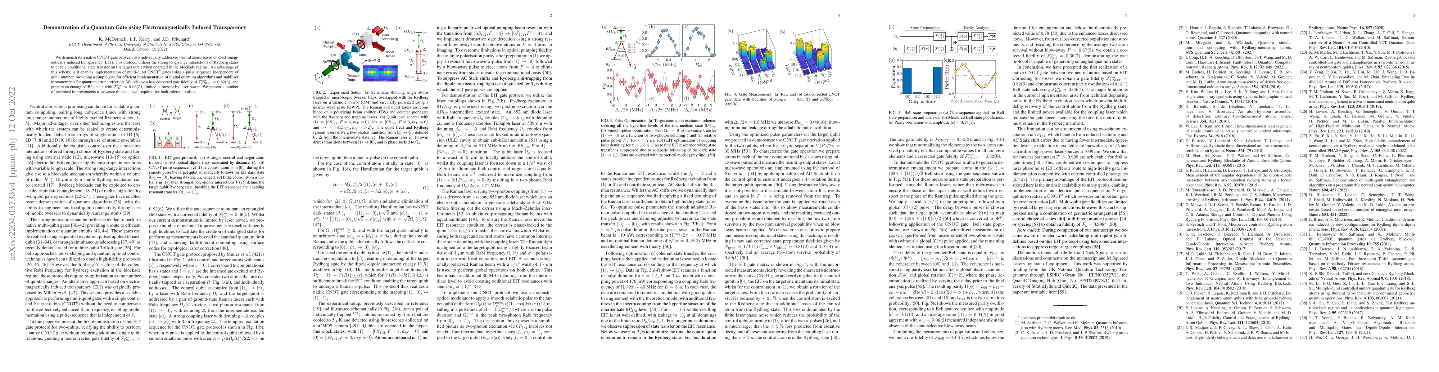 Thumbnail for Demonstration of a Quantum Gate using Electromagnetically Induced
  Transparency