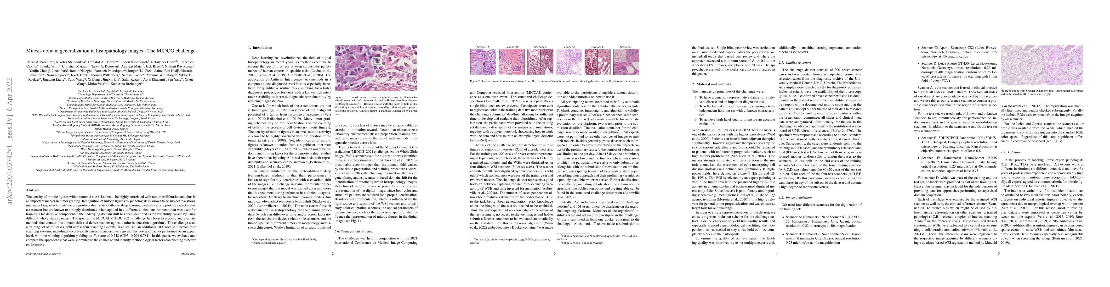 Thumbnail for Mitosis domain generalization in histopathology images -- The MIDOG
  challenge