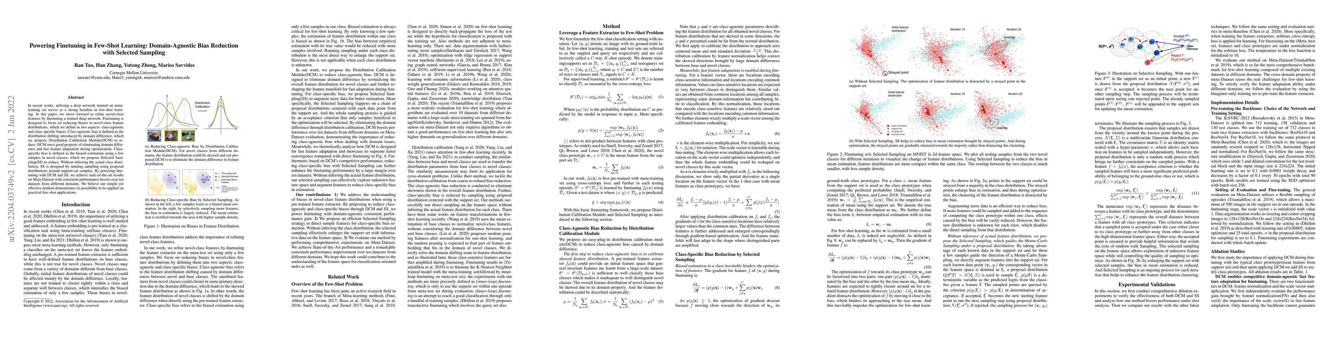 Thumbnail for Powering Finetuning in Few-Shot Learning: Domain-Agnostic Bias Reduction
  with Selected Sampling