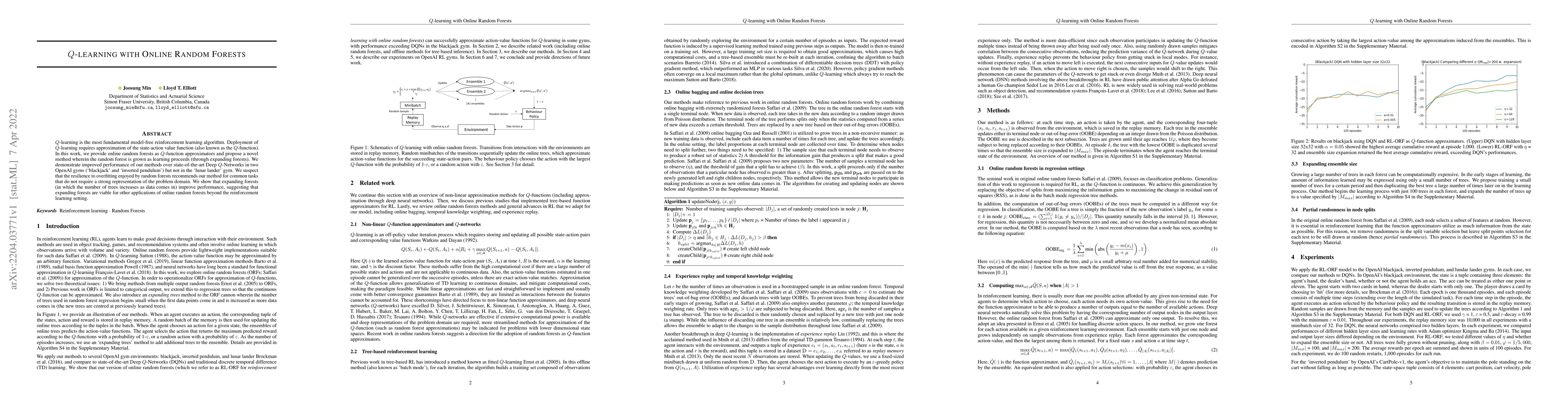 Thumbnail for Q-learning with online random forests