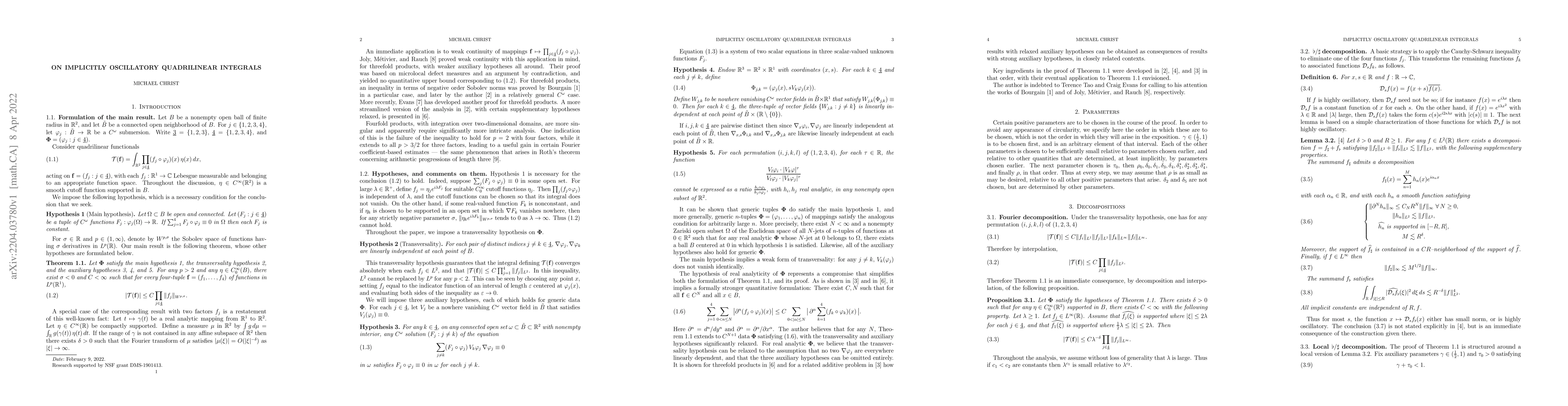 Thumbnail for On implicitly oscillatory quadrilinear integrals
