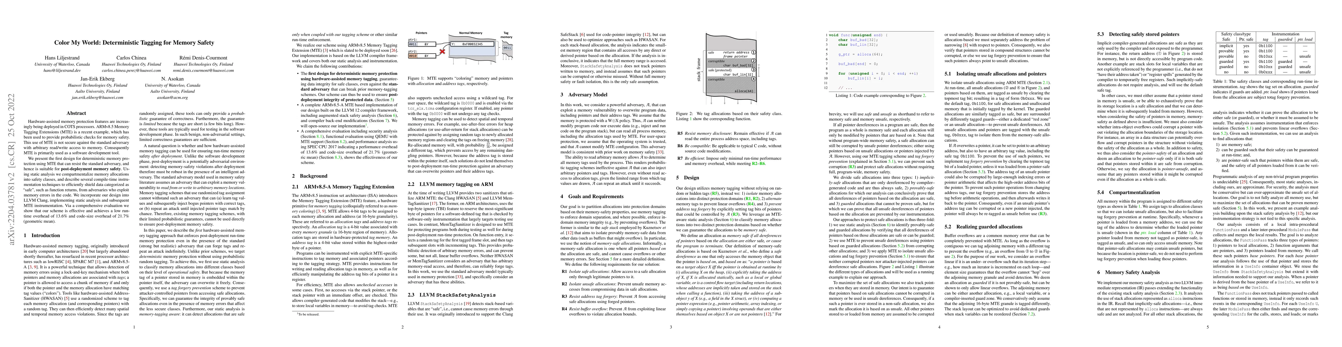 Thumbnail for Color My World: Deterministic Tagging for Memory Safety