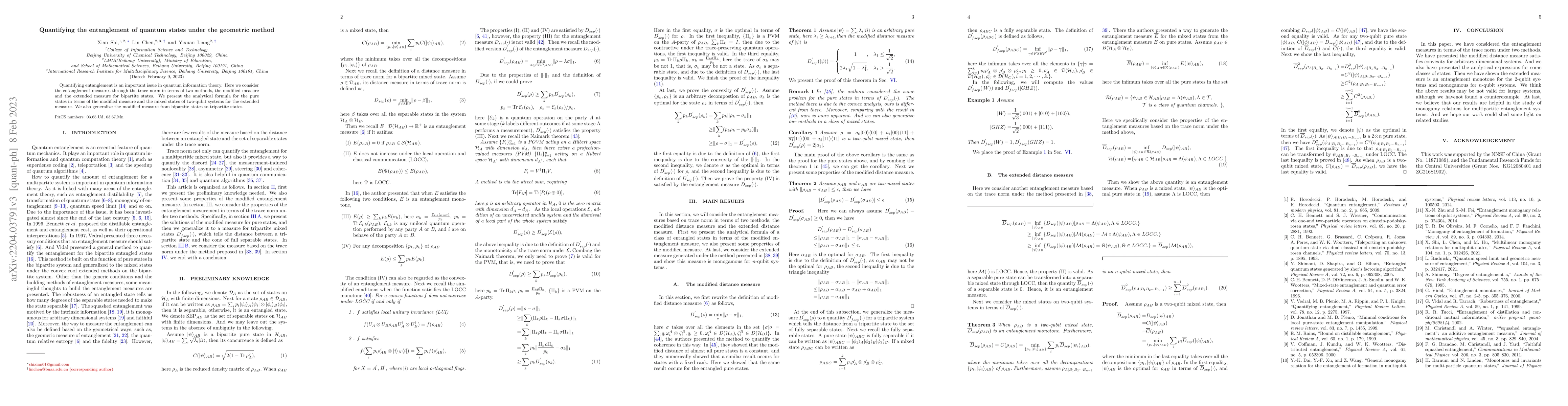 Thumbnail for Quantifying the entanglement of quantum states under the geometry method