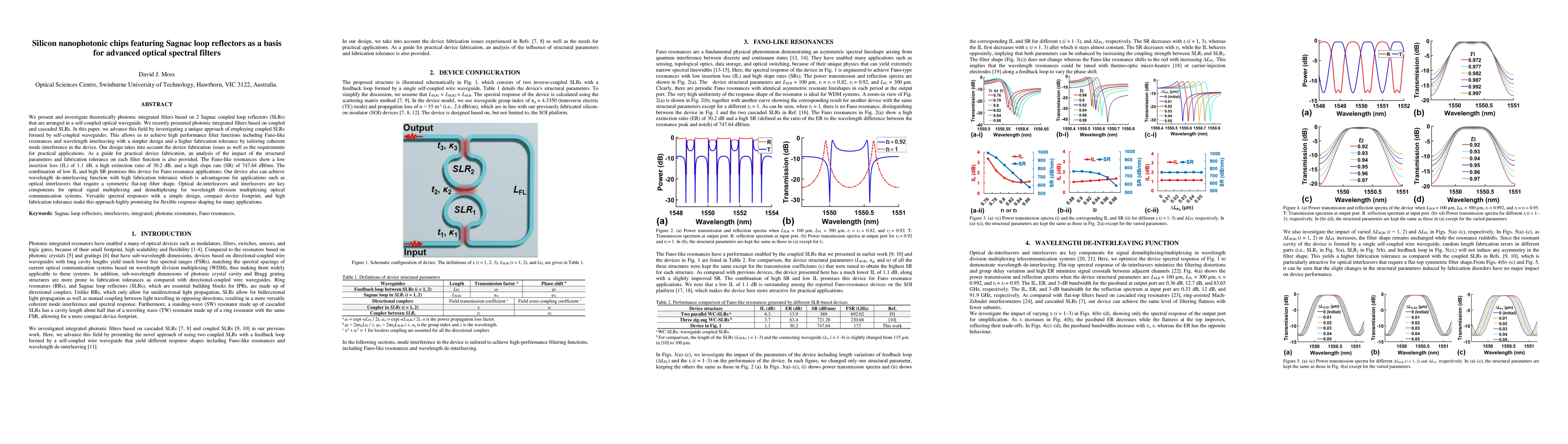 Thumbnail for Silicon nanophotonic chips featuring Sagnac loop reflectors as a basis
  for advanced optical spectral filters