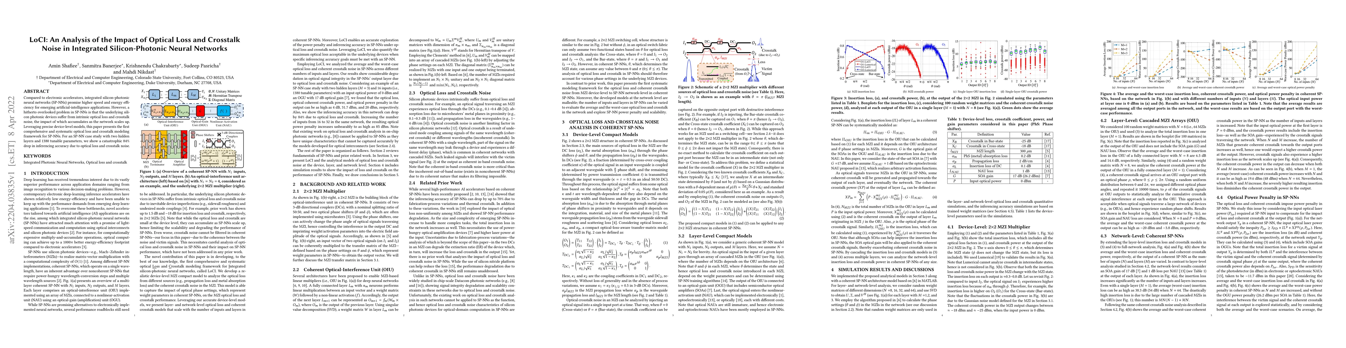 Thumbnail for LoCI: An Analysis of the Impact of Optical Loss and Crosstalk Noise in
  Integrated Silicon-Photonic Neural Networks