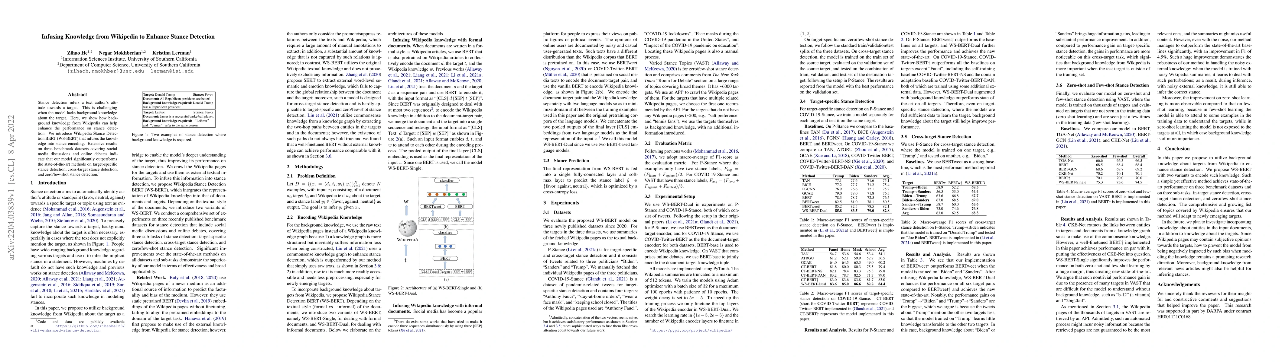 Thumbnail for Infusing Knowledge from Wikipedia to Enhance Stance Detection