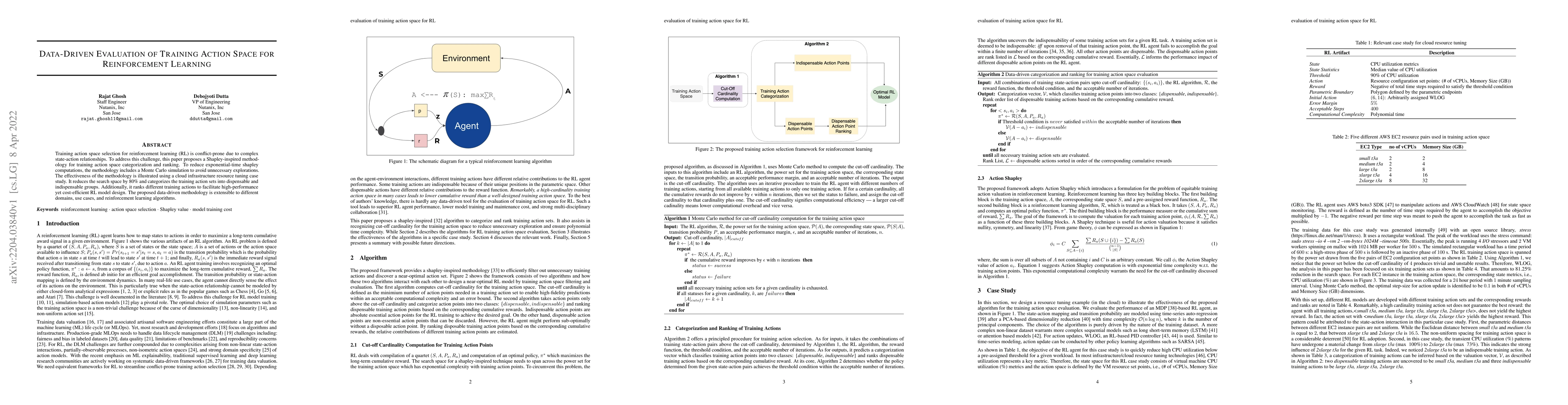 Thumbnail for Data-Driven Evaluation of Training Action Space for Reinforcement
  Learning