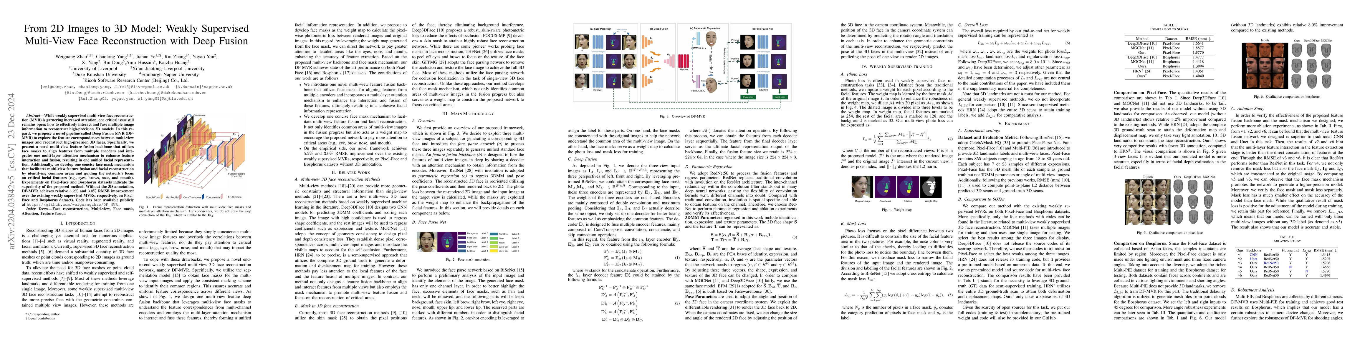 Thumbnail for From 2D Images to 3D Model:Weakly Supervised Multi-View Face
  Reconstruction with Deep Fusion