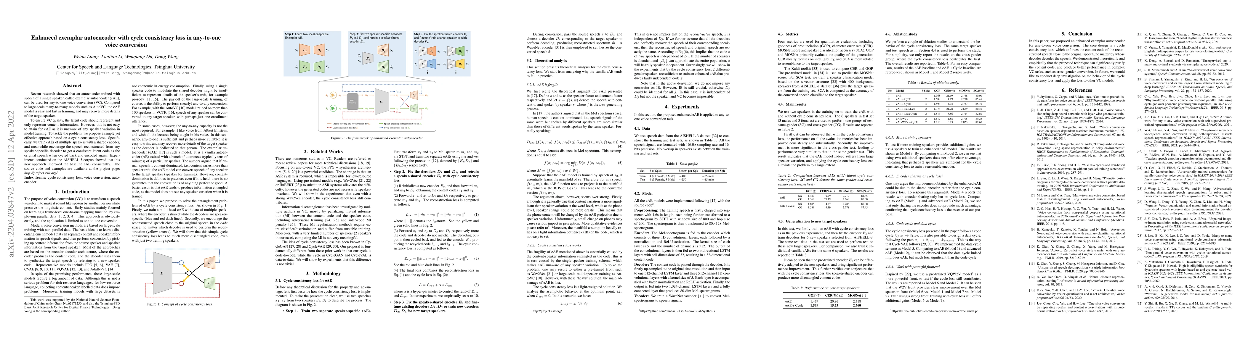 Thumbnail for Enhanced exemplar autoencoder with cycle consistency loss in any-to-one
  voice conversion