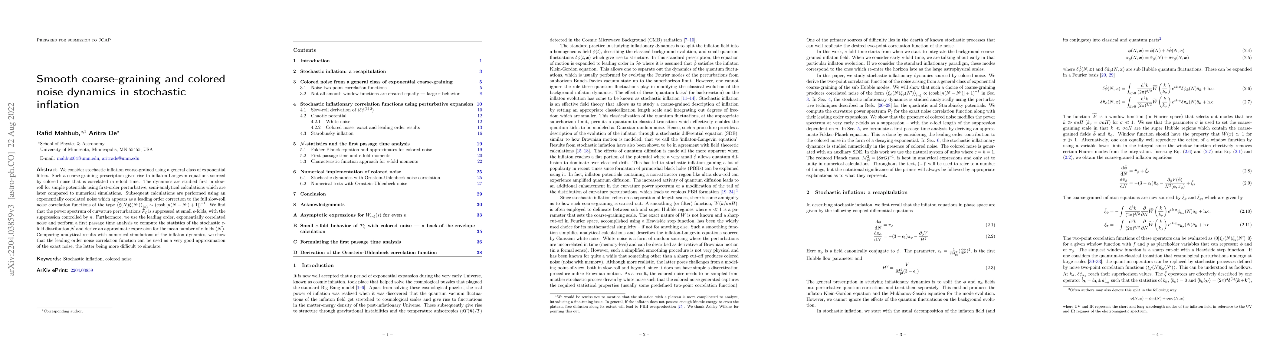 Thumbnail for Smooth coarse-graining and colored noise dynamics in stochastic
  inflation