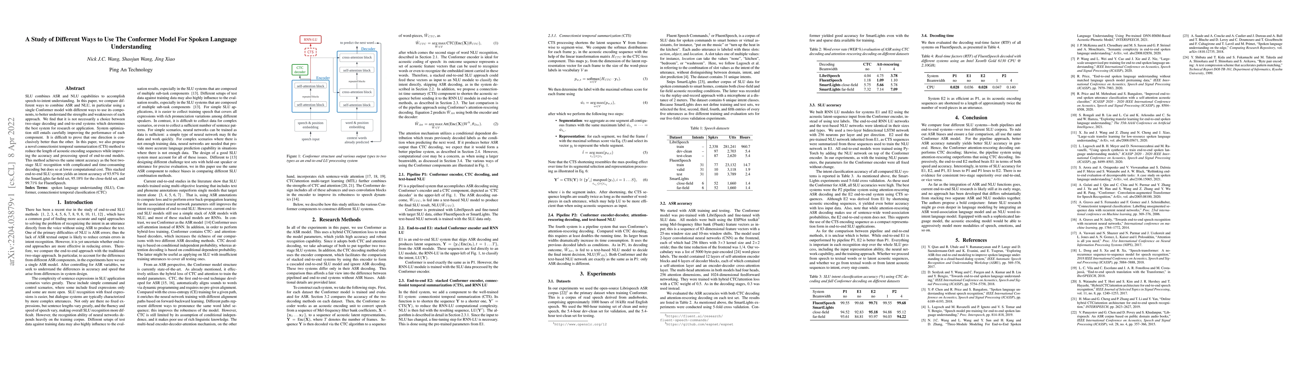 Thumbnail for A Study of Different Ways to Use The Conformer Model For Spoken Language
  Understanding