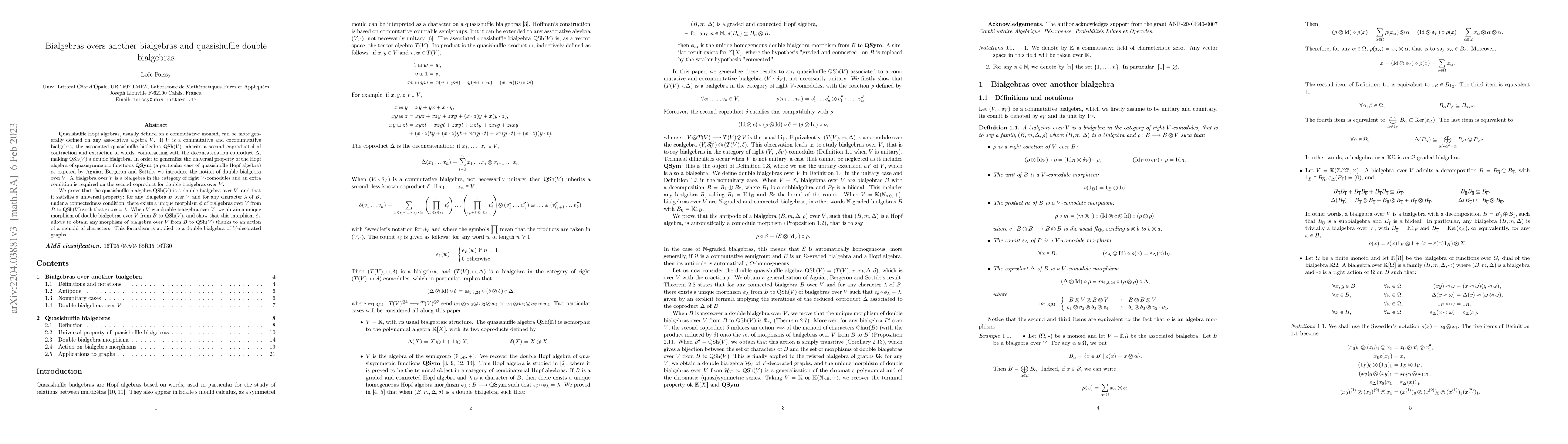Thumbnail for Bialgebras overs another bialgebras and quasishuffle double bialgebras
