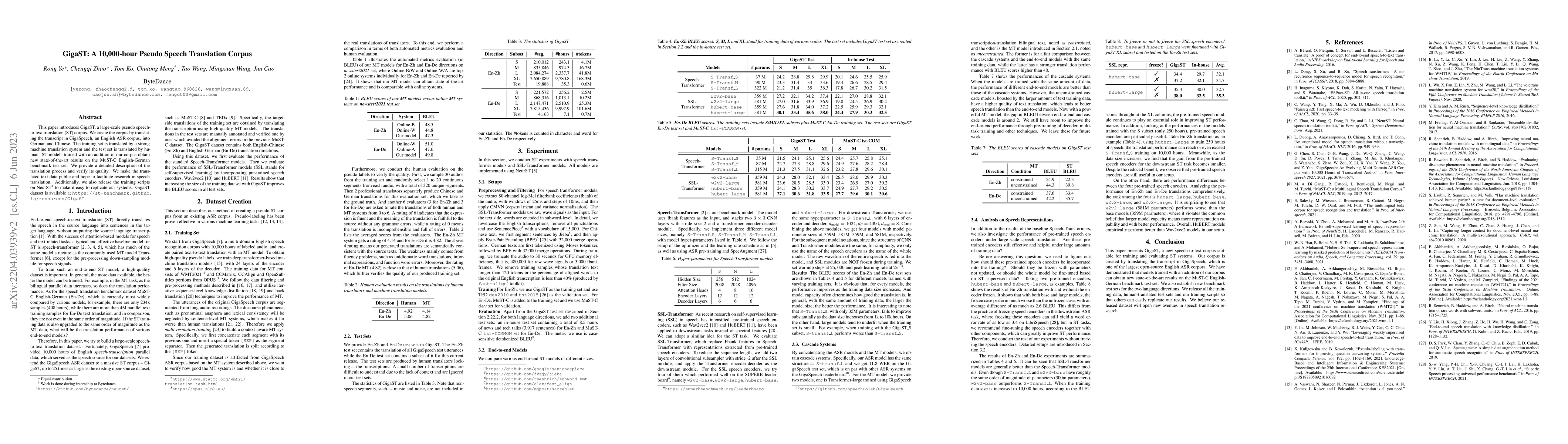 Thumbnail for GigaST: A 10,000-hour Pseudo Speech Translation Corpus