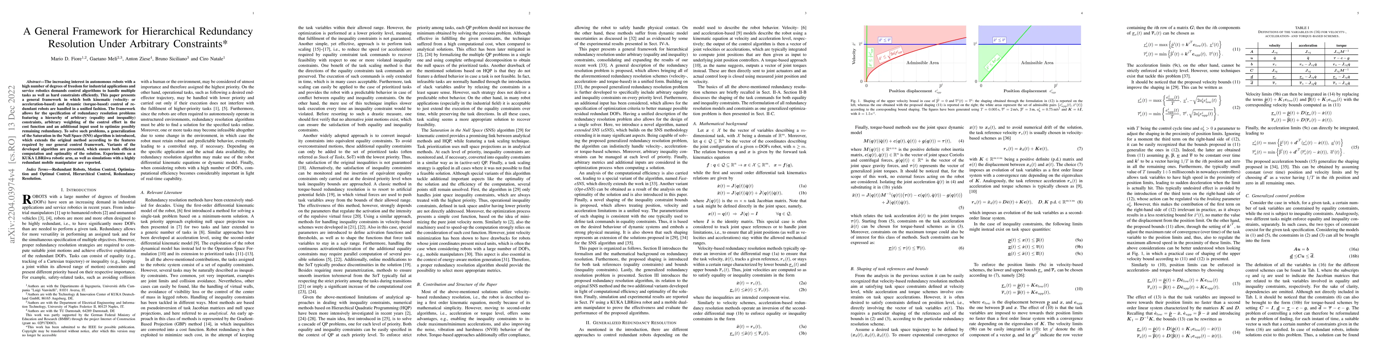 Thumbnail for A General Framework for Hierarchical Redundancy Resolution Under
  Arbitrary Constraints