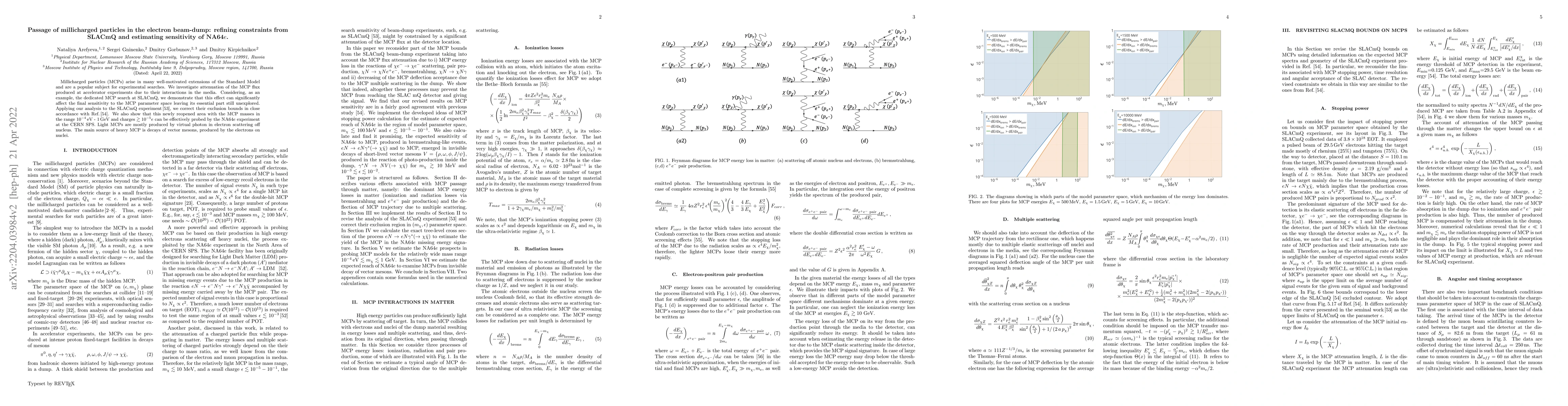 Thumbnail for Passage of millicharged particles in the electron beam-dump: refining
  constraints from SLACmQ and estimating sensitivity of NA64e