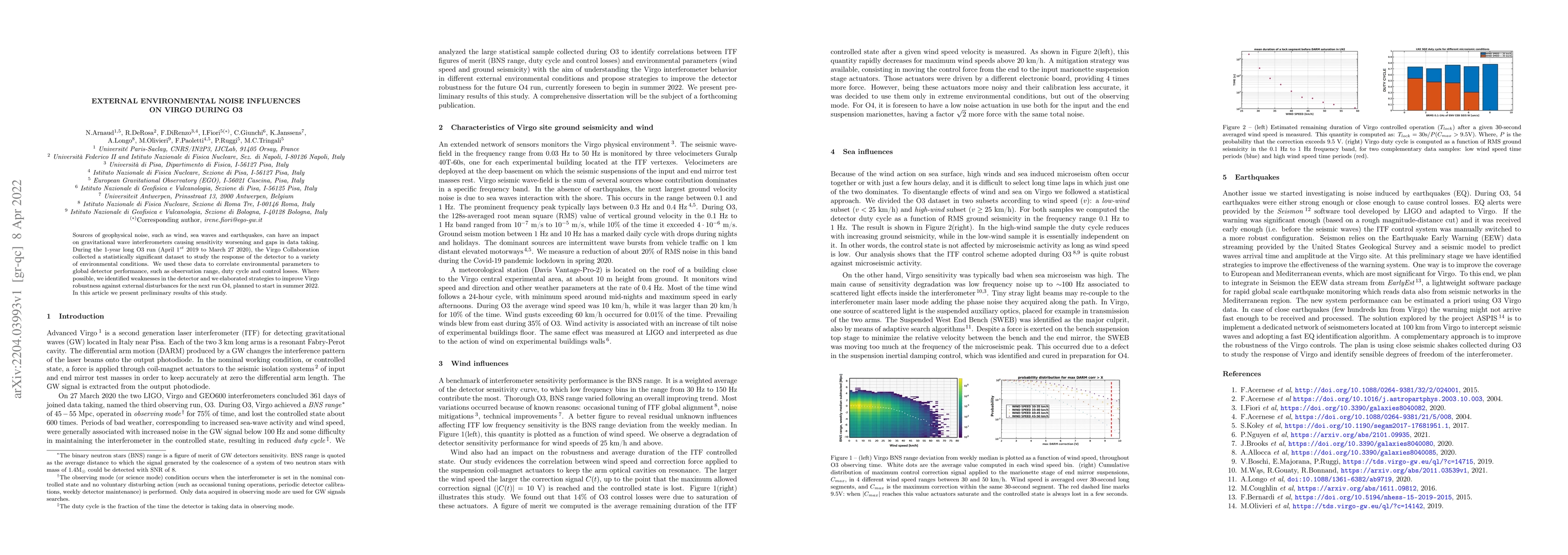 Thumbnail for External environmental noise influences on Virgo during O3