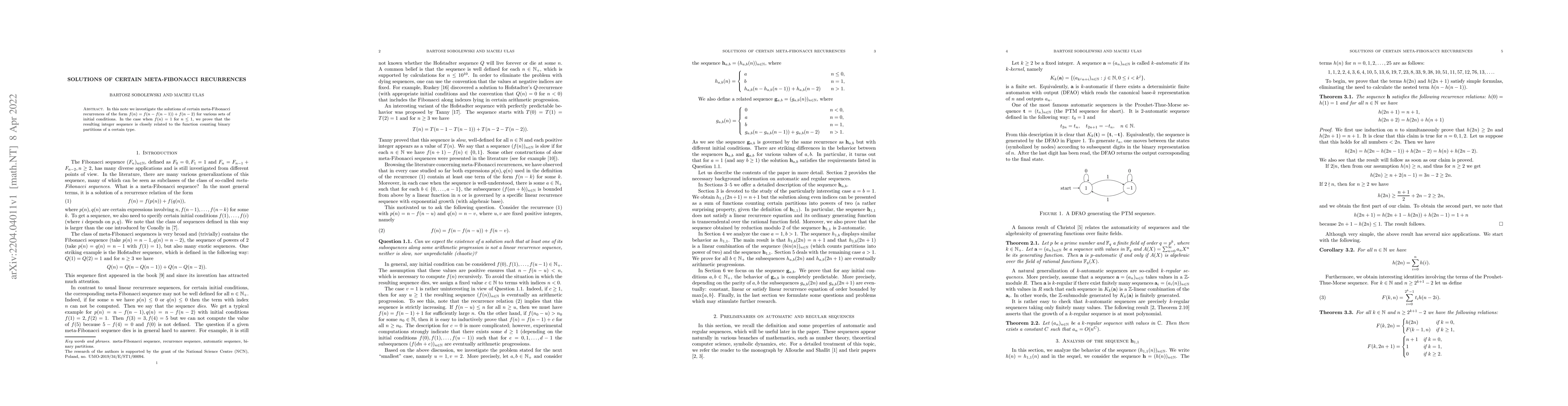 Thumbnail for Solutions of certain meta-Fibonacci recurrences