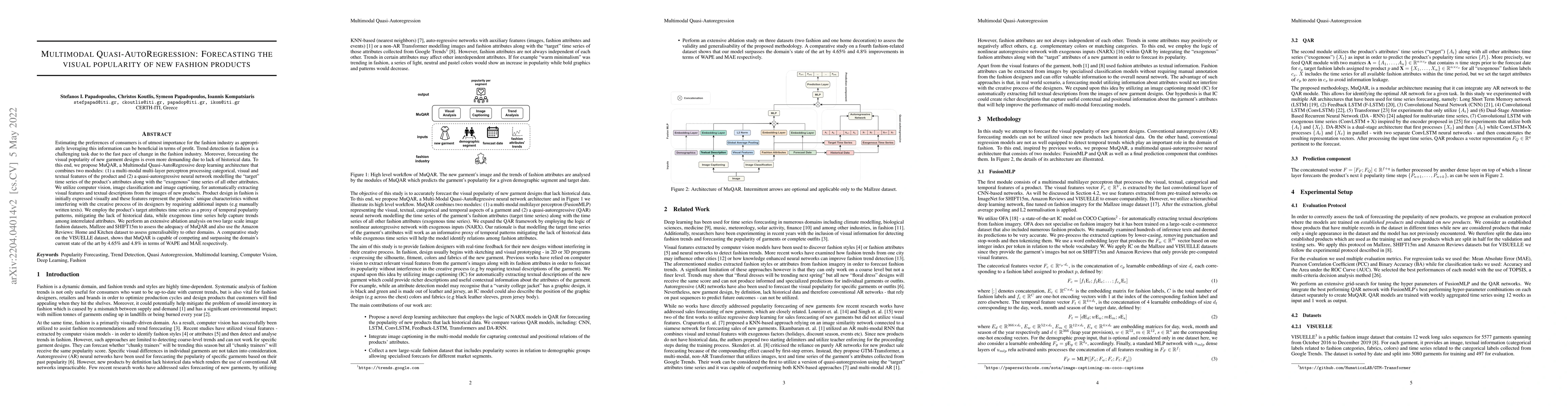Thumbnail for Multimodal Quasi-AutoRegression: Forecasting the visual popularity of
  new fashion products