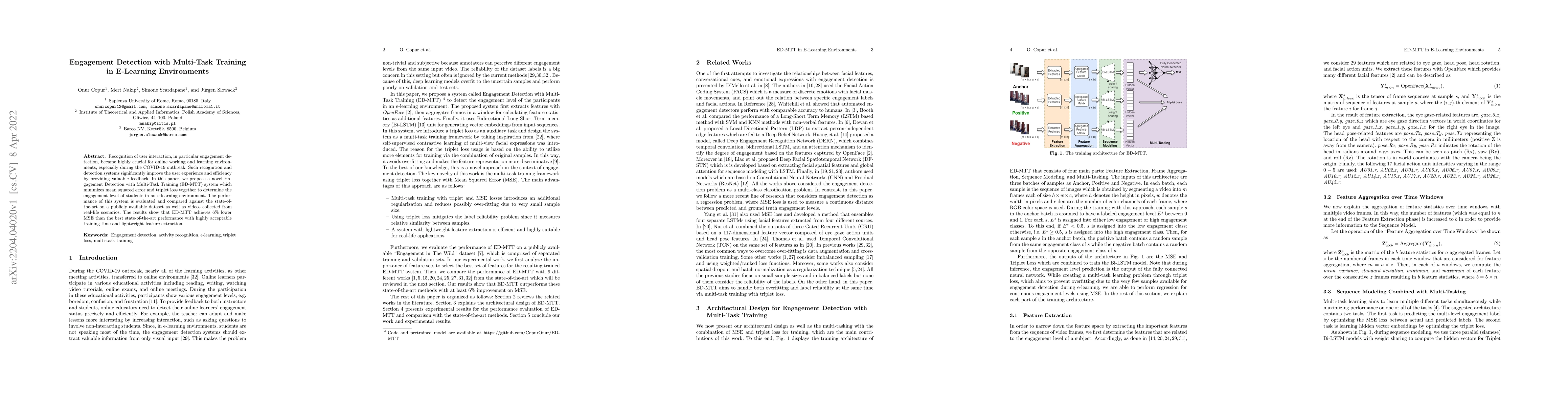 Thumbnail for Engagement Detection with Multi-Task Training in E-Learning Environments