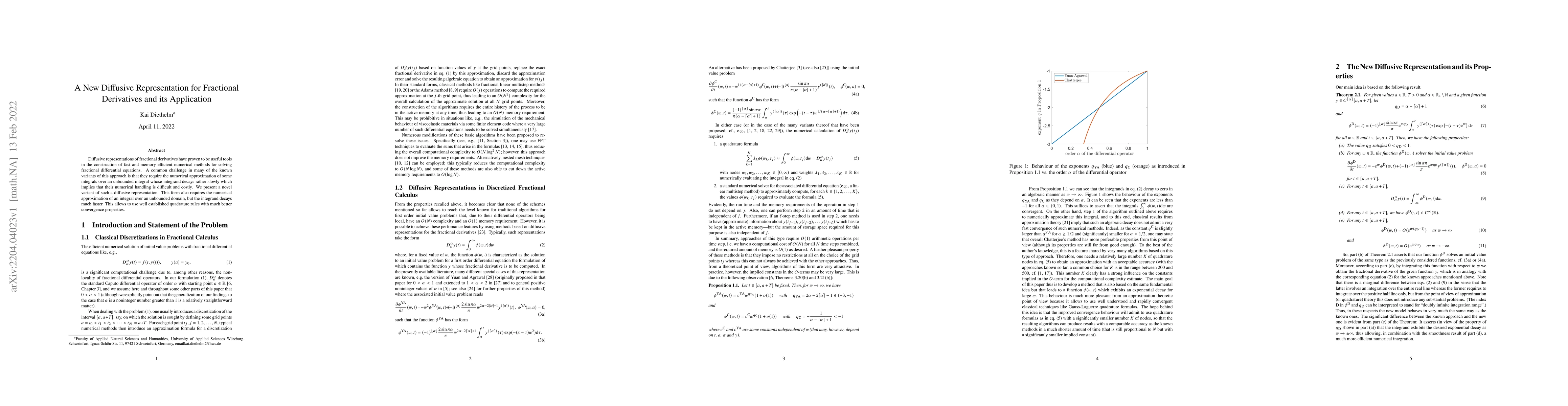 Thumbnail for A New Diffusive Representation for Fractional Derivatives and its
  Application