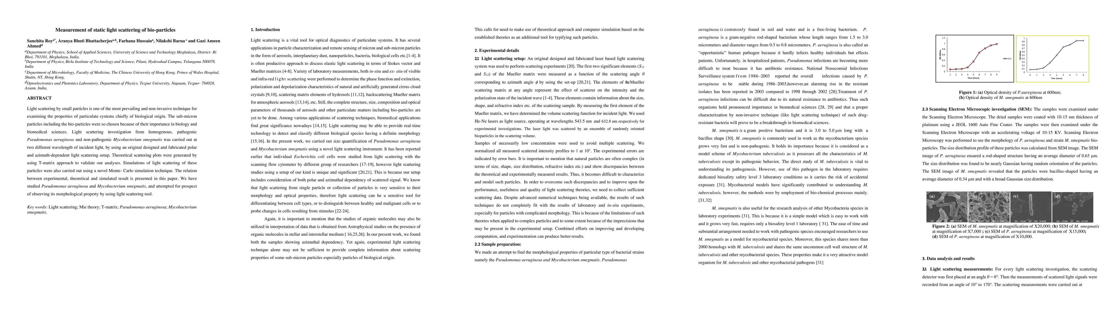 Thumbnail for Measurement of static light scattering of bio-particles