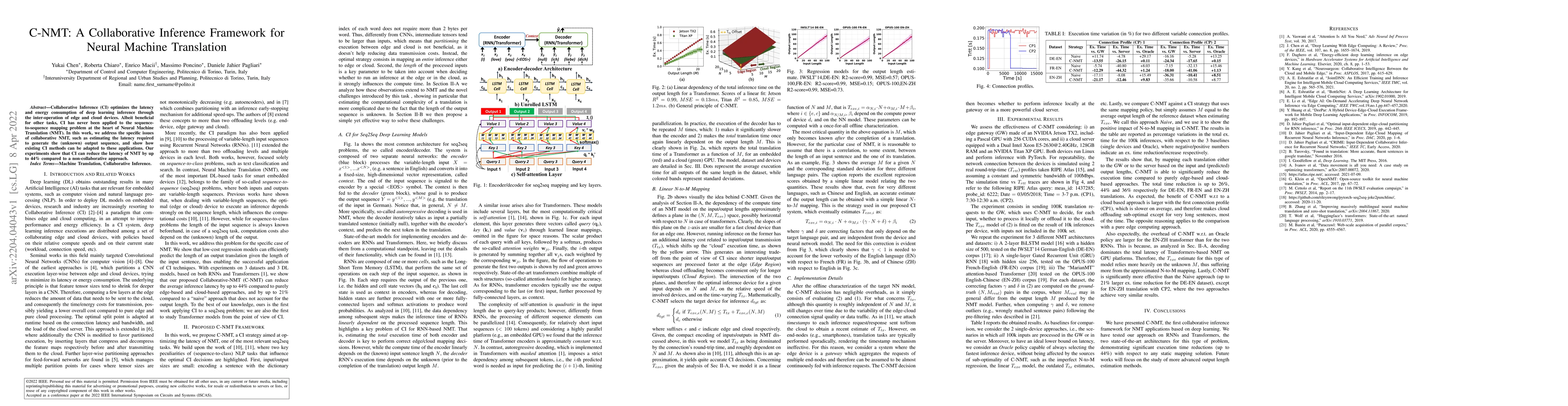 Thumbnail for C-NMT: A Collaborative Inference Framework for Neural Machine
  Translation