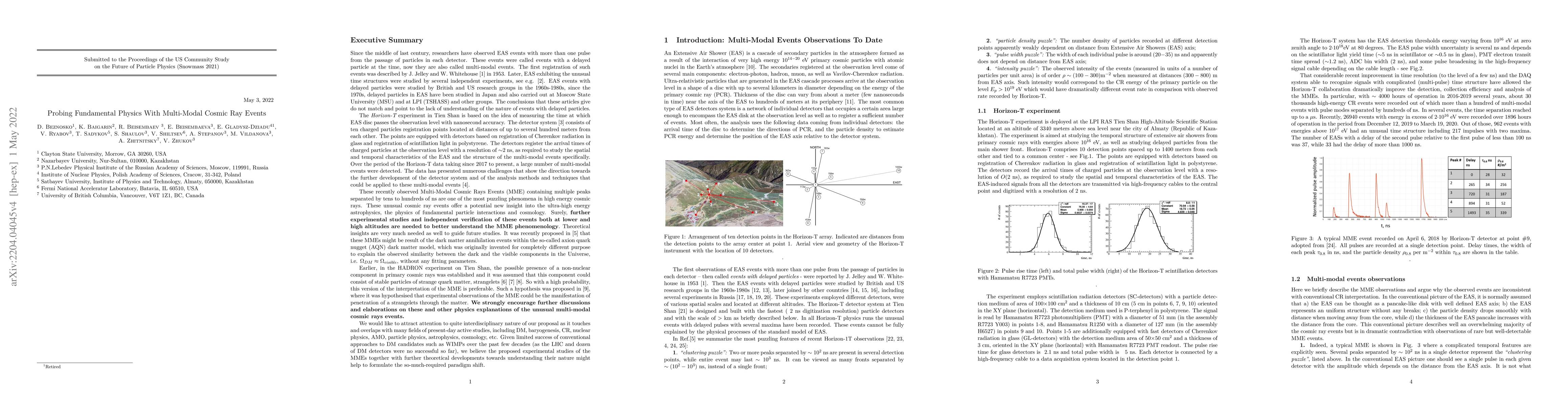 Thumbnail for Probing Fundamental Physics With Multi-Modal Cosmic Ray Events