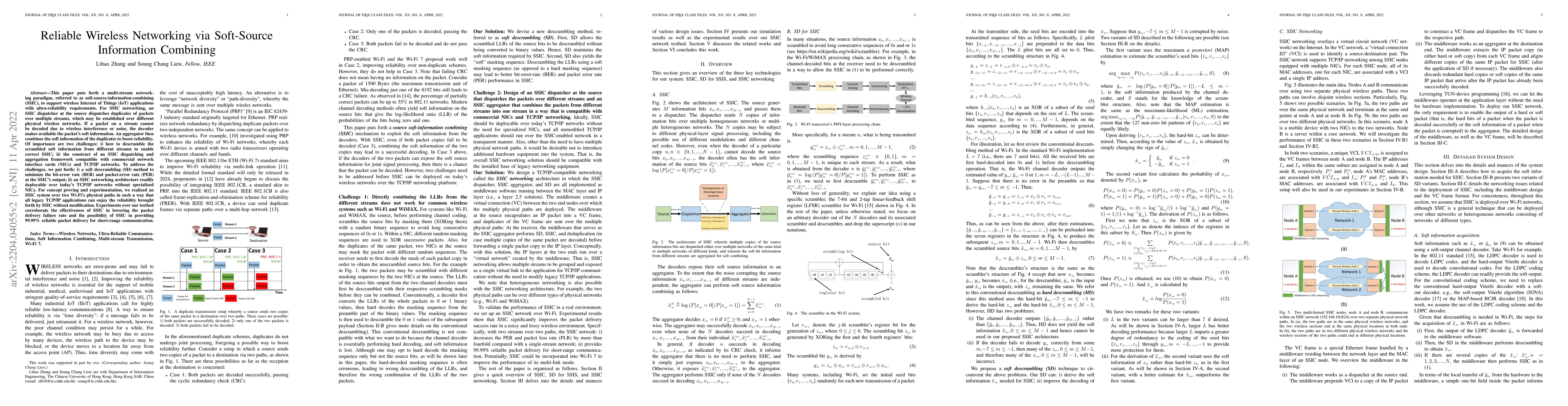 Thumbnail for Reliable Wireless Networking via Soft-Source Information Combining