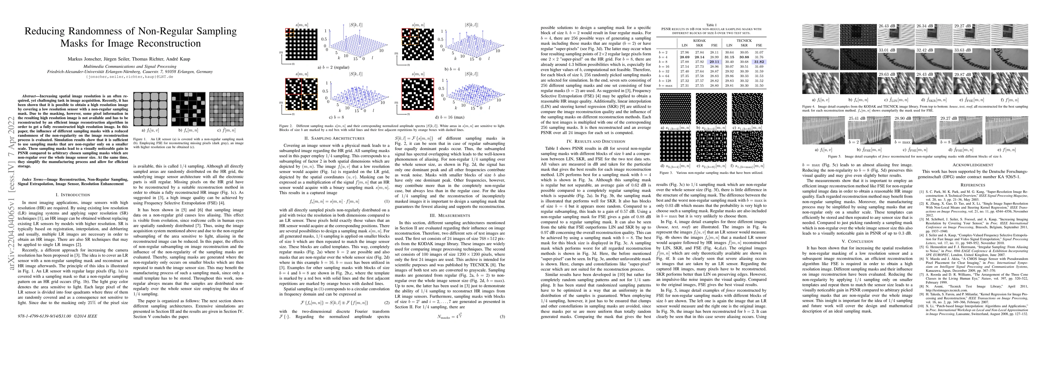 Thumbnail for Reducing Randomness of Non-Regular Sampling Masks for Image
  Reconstruction