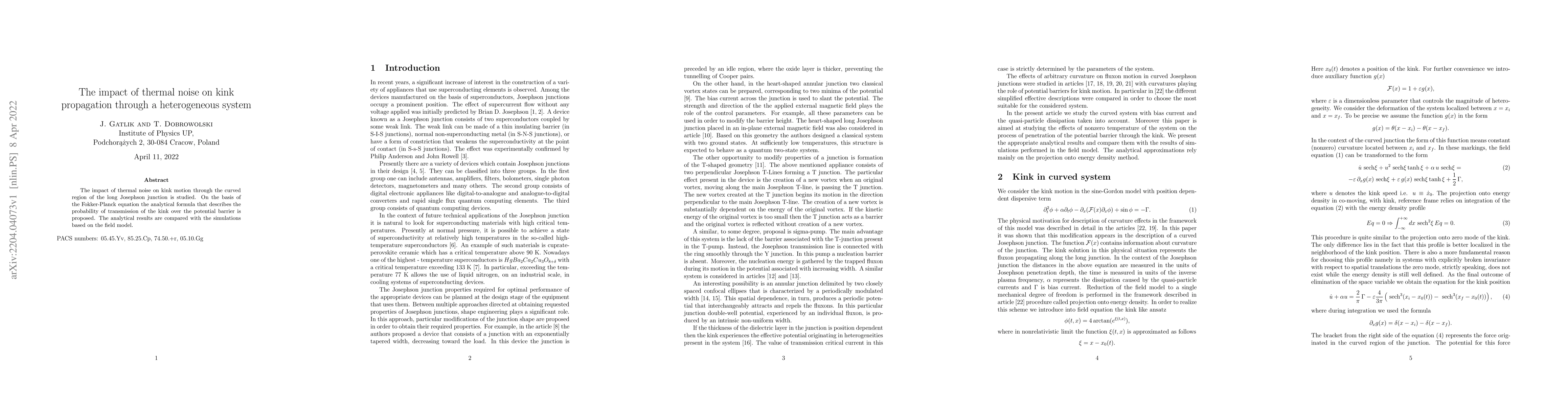 Thumbnail for The impact of thermal noise on kink propagation through a heterogeneous
  system