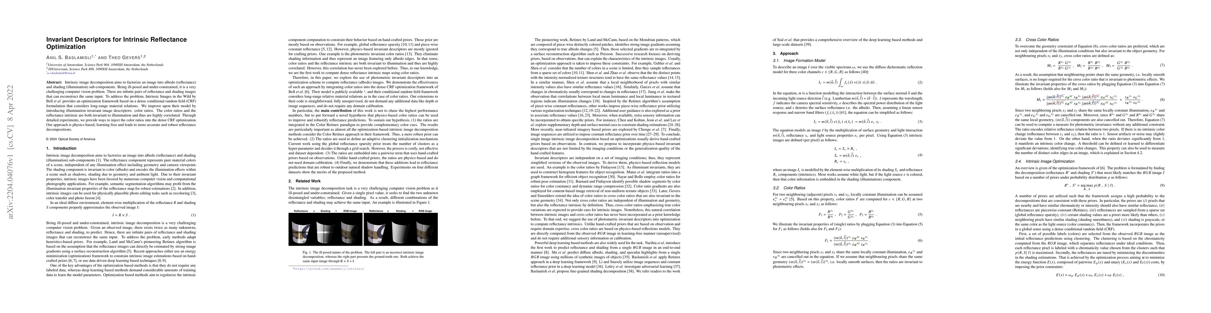 Thumbnail for Invariant Descriptors for Intrinsic Reflectance Optimization